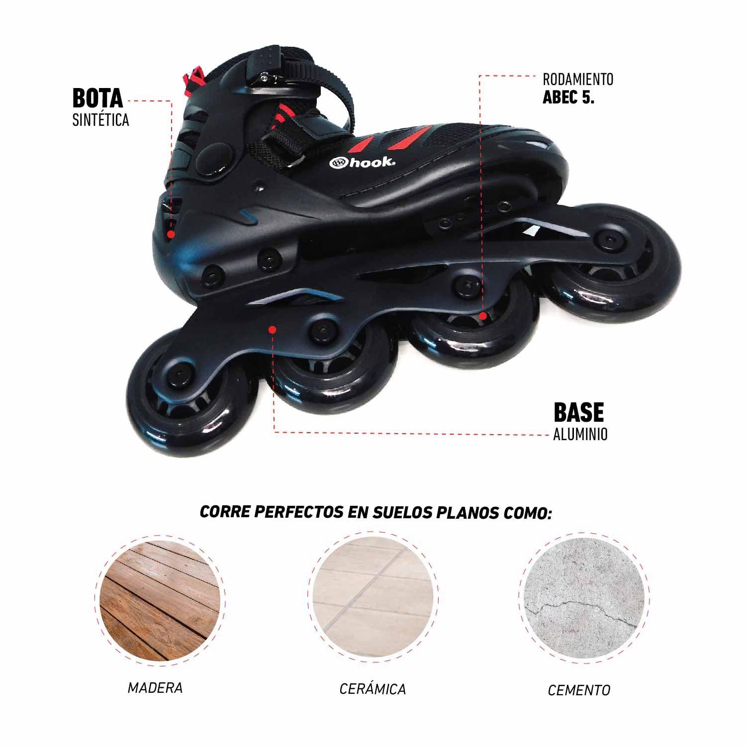Patines En Linea Hook Power X Rojo-7