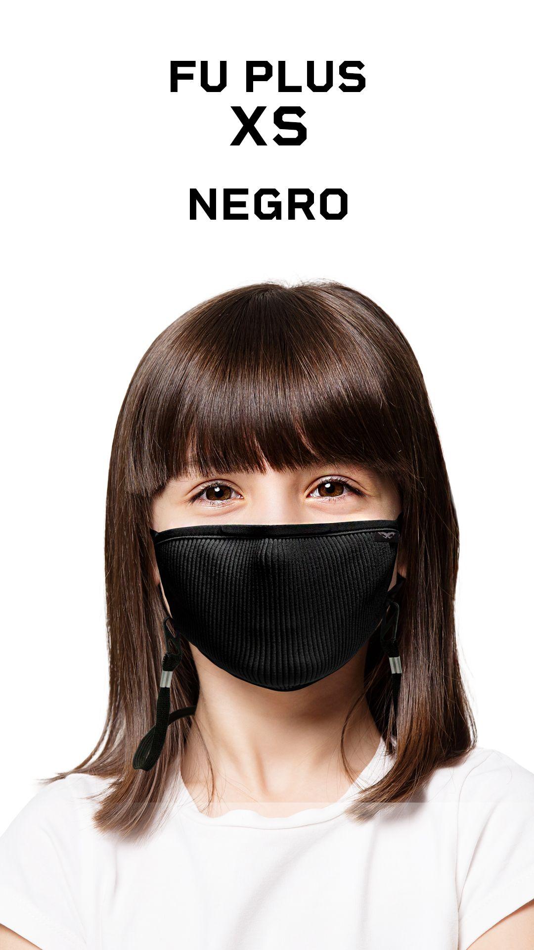 Mascara Filtrante Lavable Niños Fu+ Black -xs Naroo Mask-3