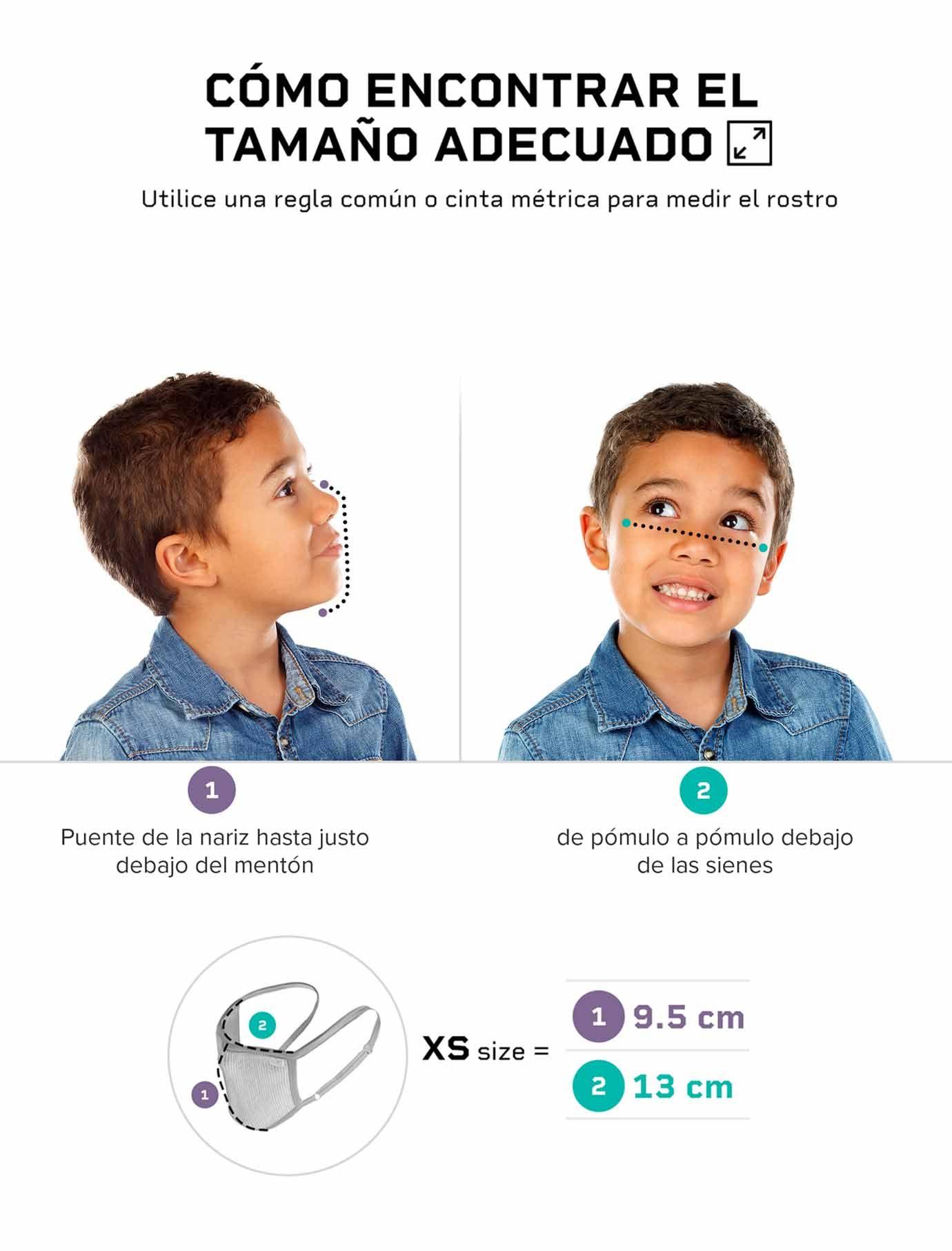 Mascara Filtrante Lavable Niños Fu+ Black -xs Naroo Mask-7