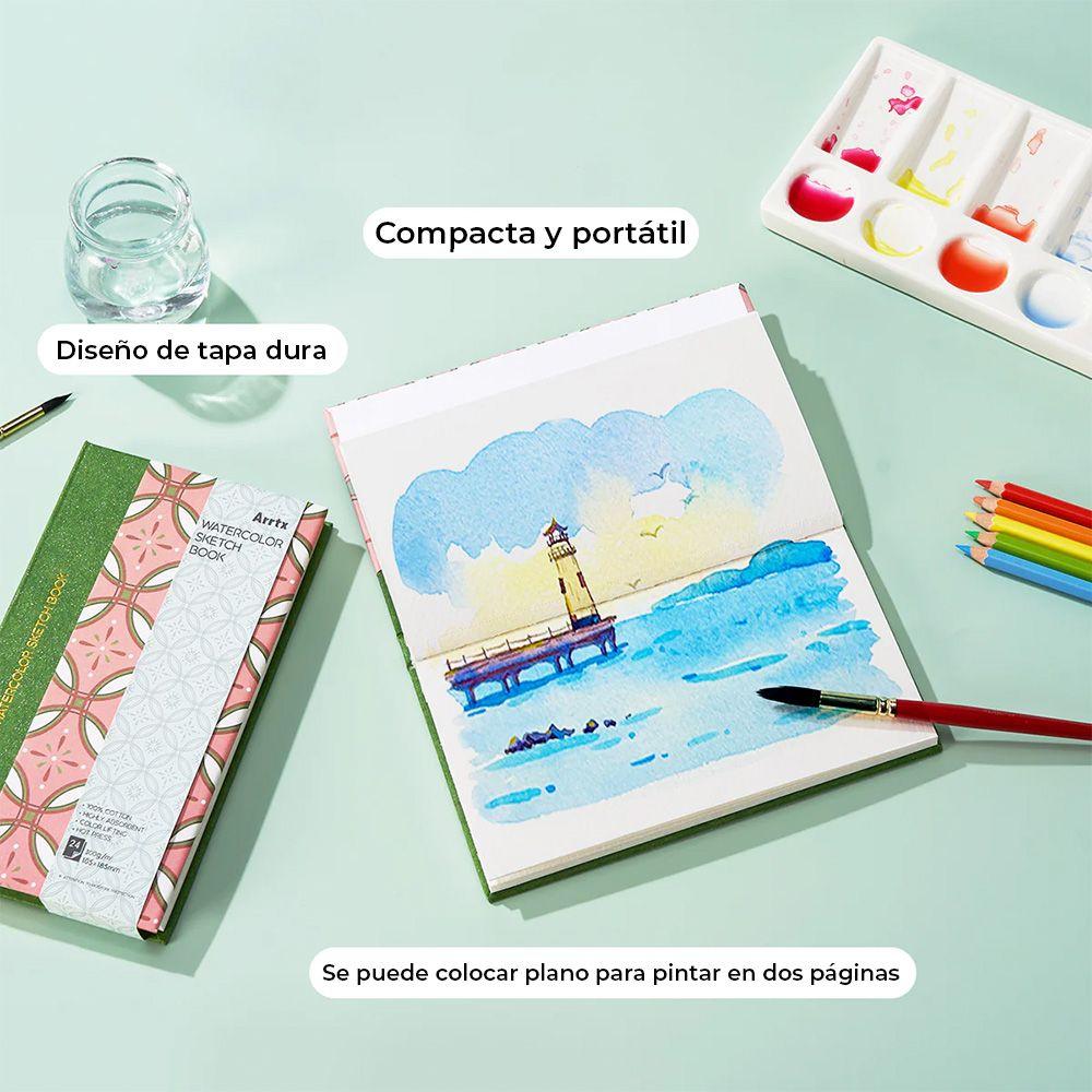 Arrtx Cuaderno de Bocetos Acuarela 24 hojas 300g 105*185mm-3