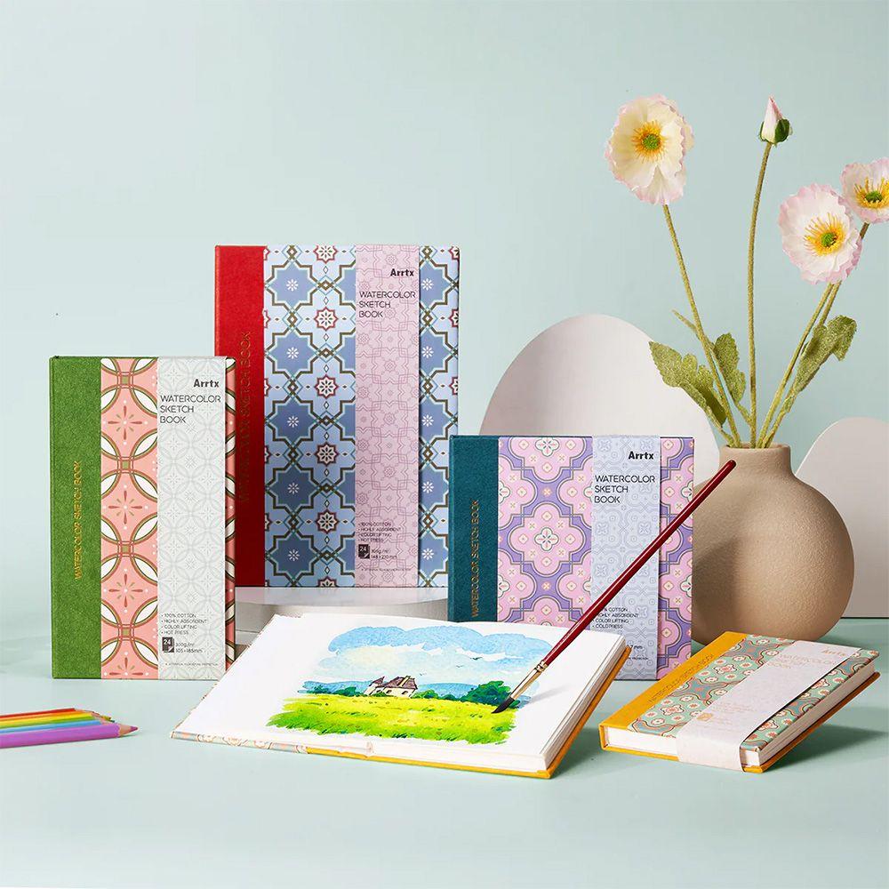 Arrtx Cuaderno de Bocetos Acuarela 24 hojas 300g 105*185mm-5