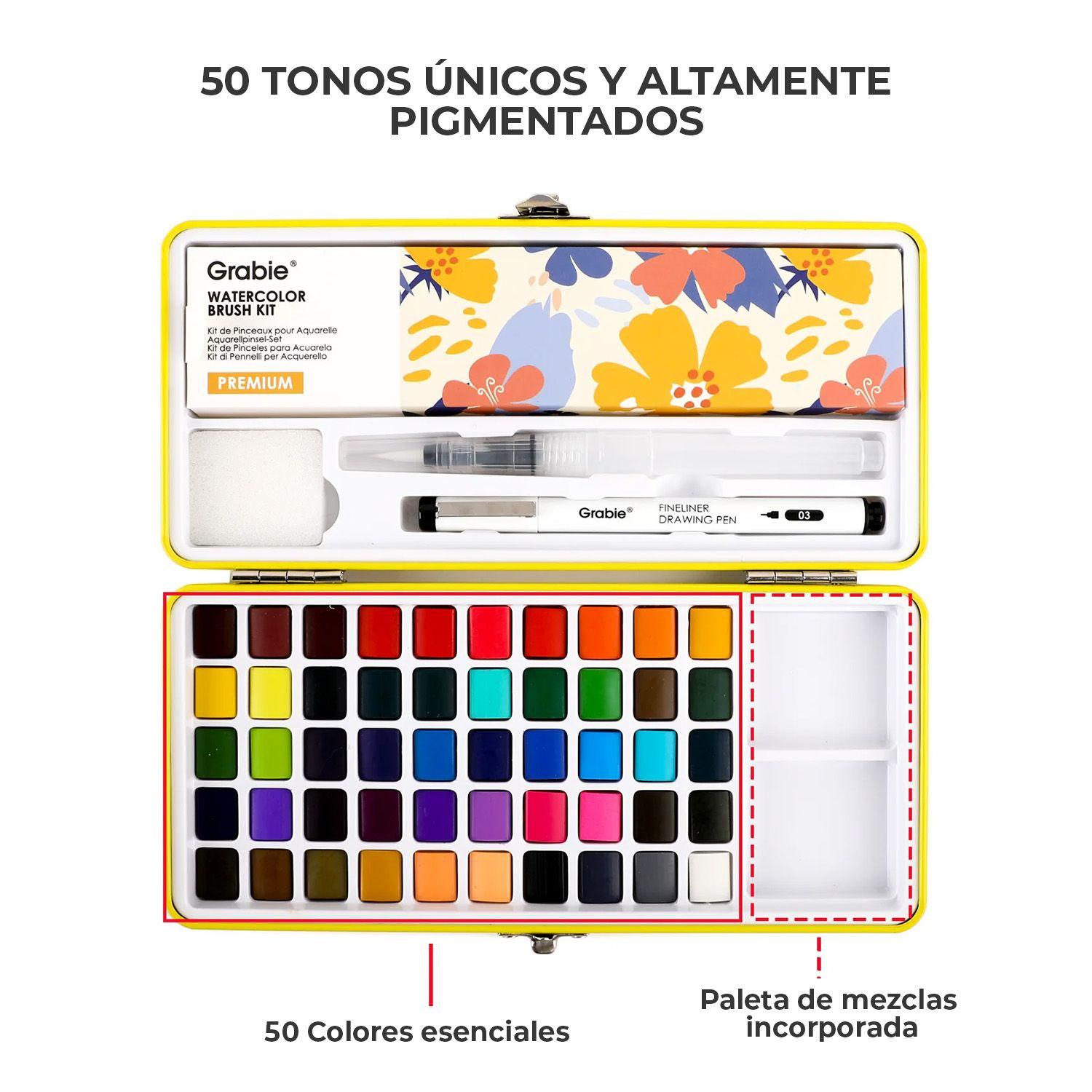Grabie Set de Acuarelas Premium todo en uno 50 colores-3