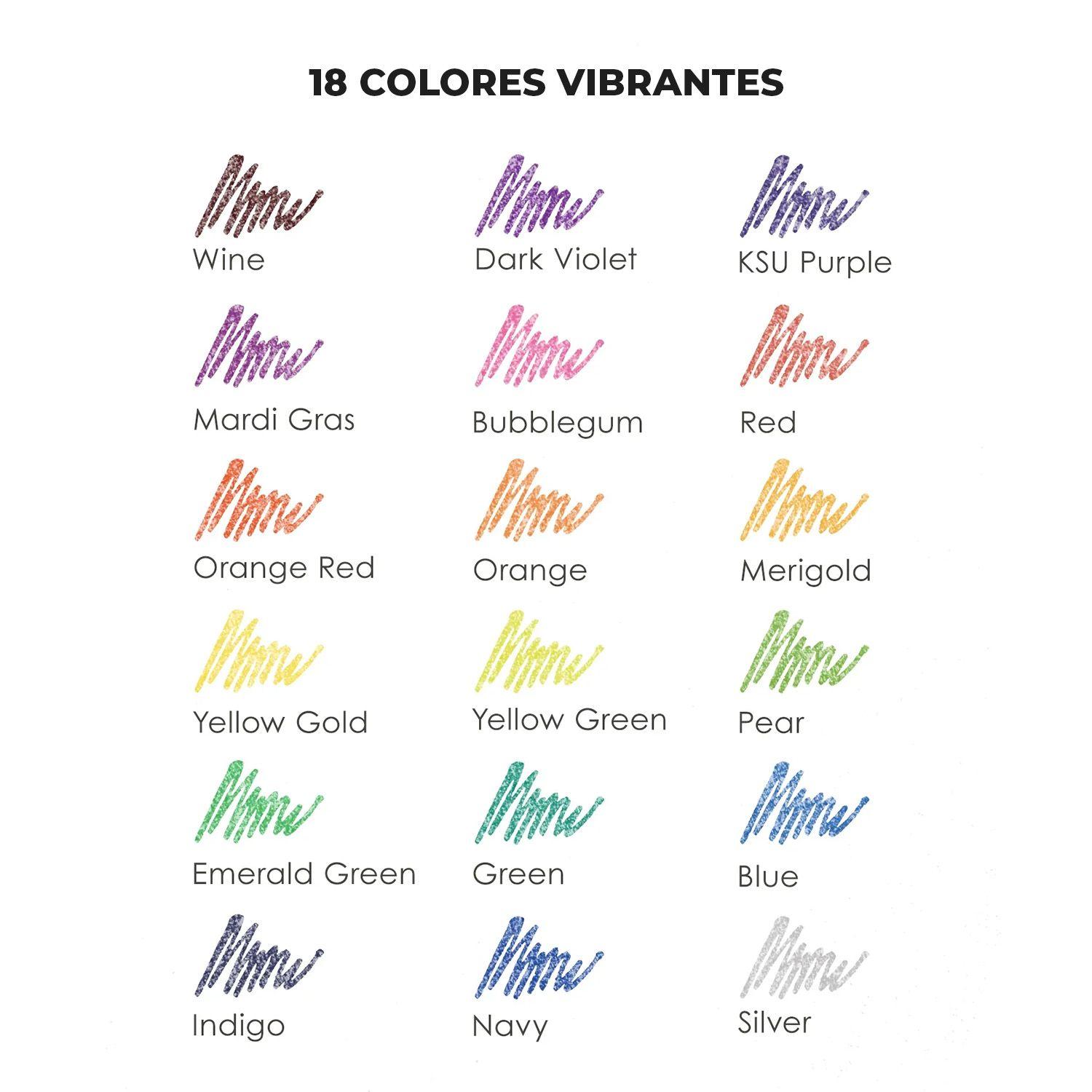 Grabie Bolígrafos Jumbo tinta de Gel con Glitter 18 colores-2