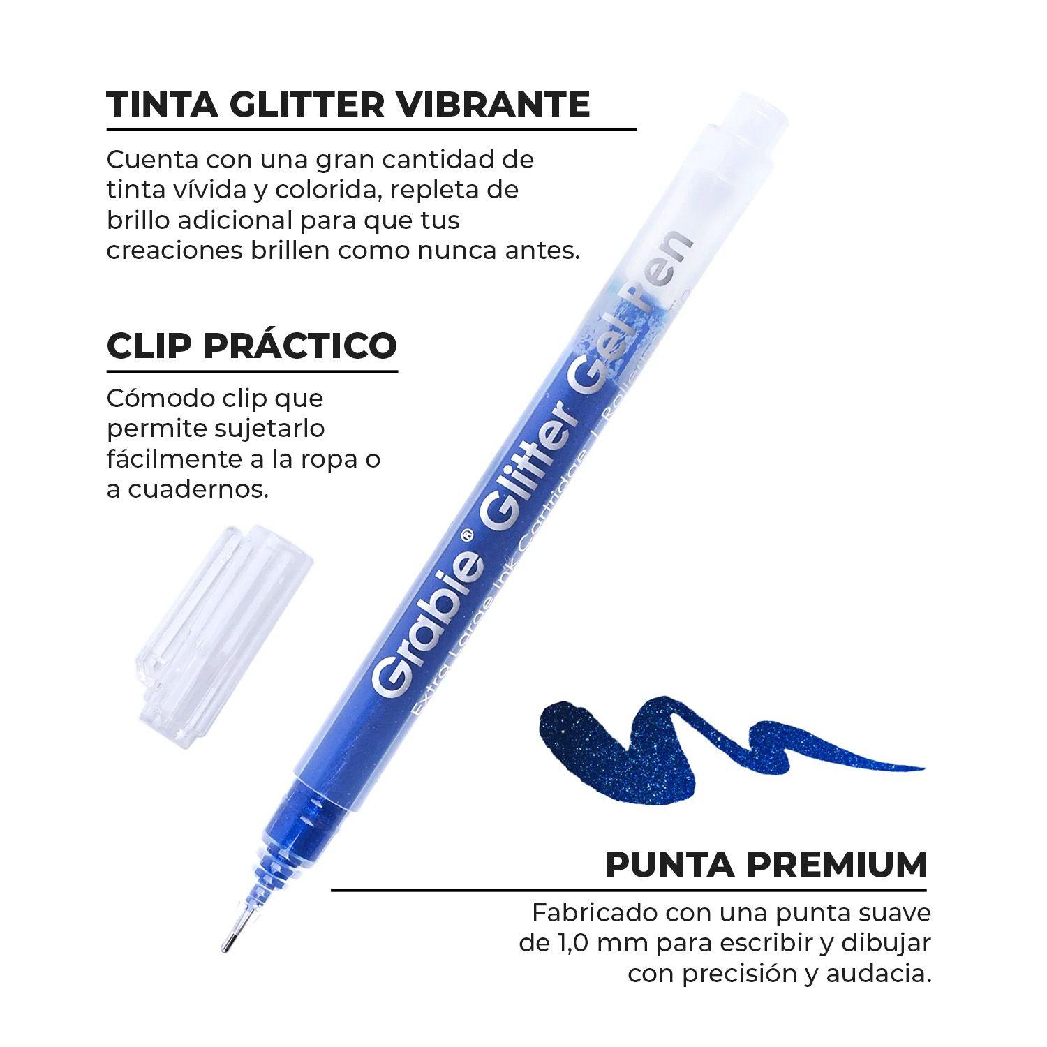 Grabie Bolígrafos Jumbo tinta de Gel con Glitter 18 colores-3