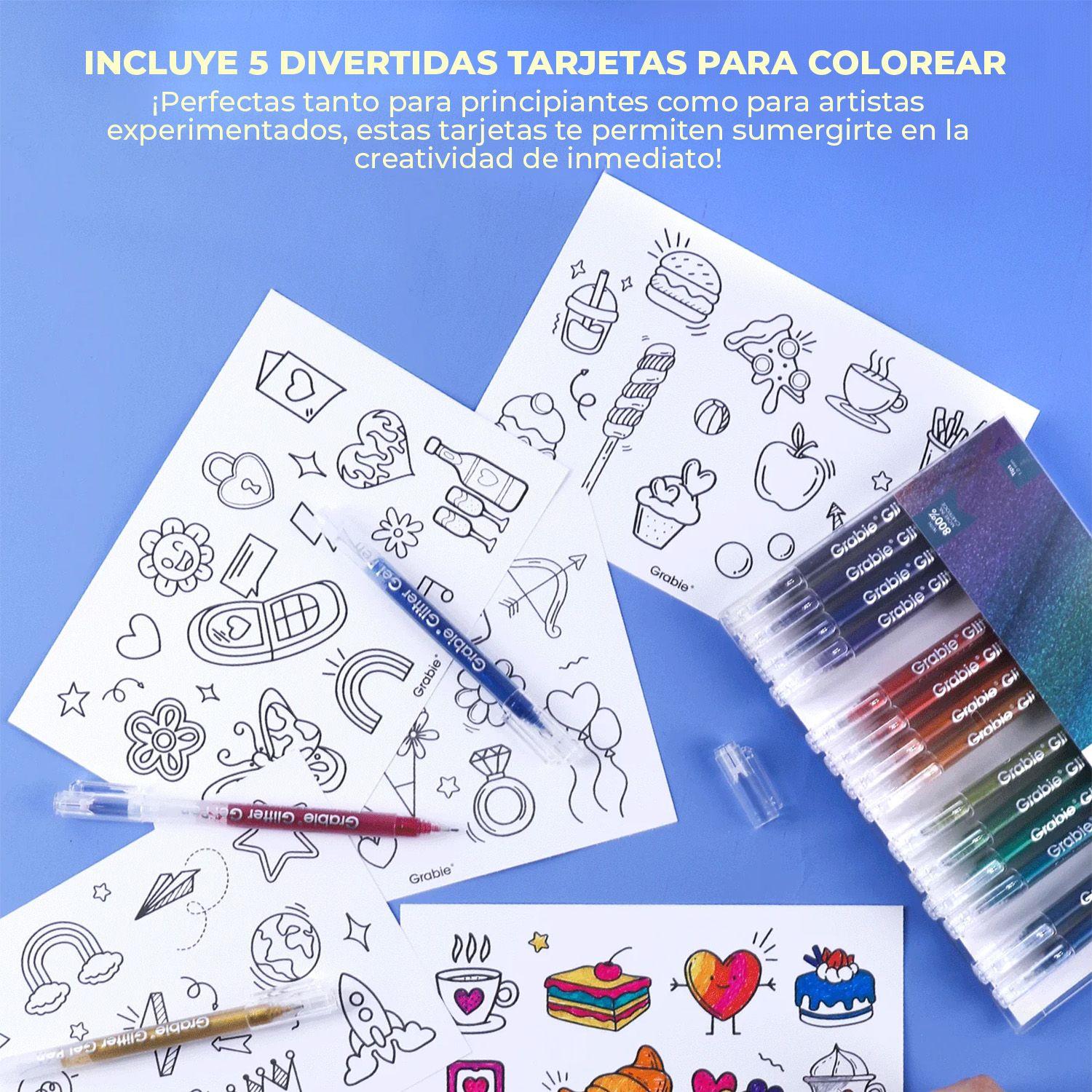 Grabie Bolígrafos Jumbo tinta de Gel con Glitter 18 colores-7