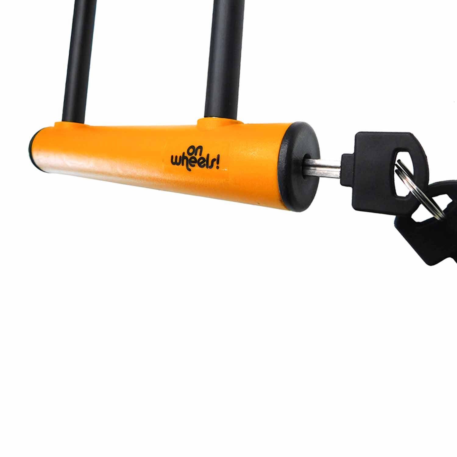 Candado U-lock Onwheels Largo Con Piola Y Soporte - Naranjo-4