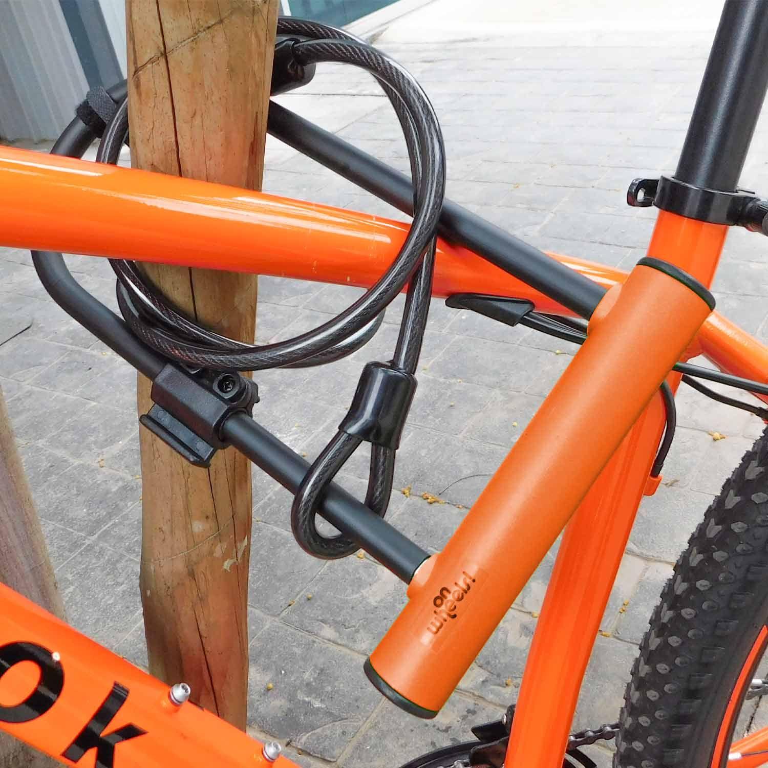 Candado U-lock Onwheels Largo Con Piola Y Soporte - Naranjo-6
