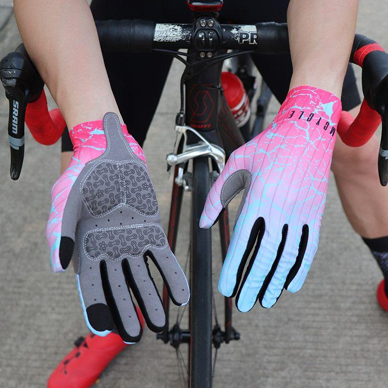 Guante Para Bicicleta Largo  Ms003 Rosado-9