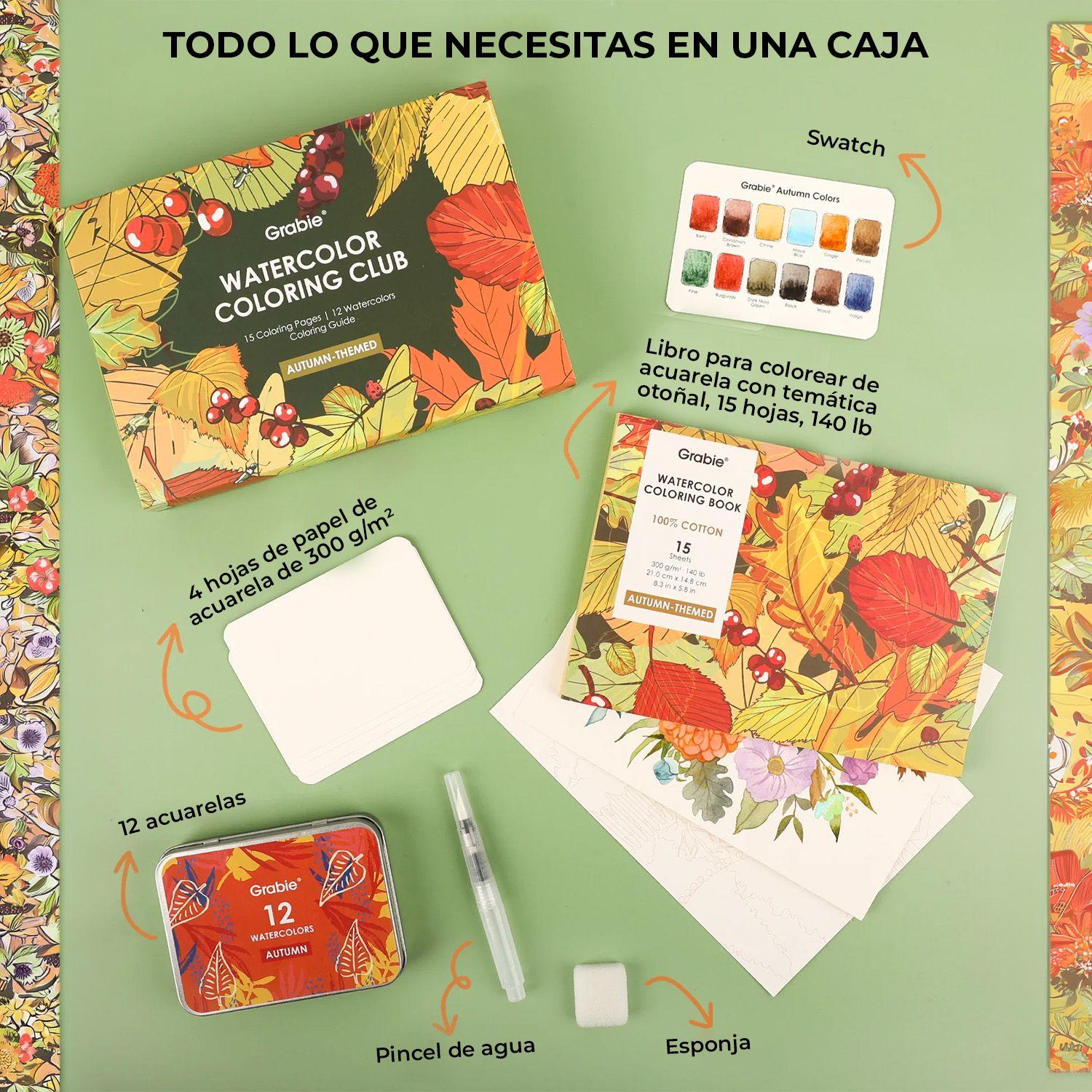 Grabie Club Box: Kit de Acuarela + Libro de Temática Otoño-6
