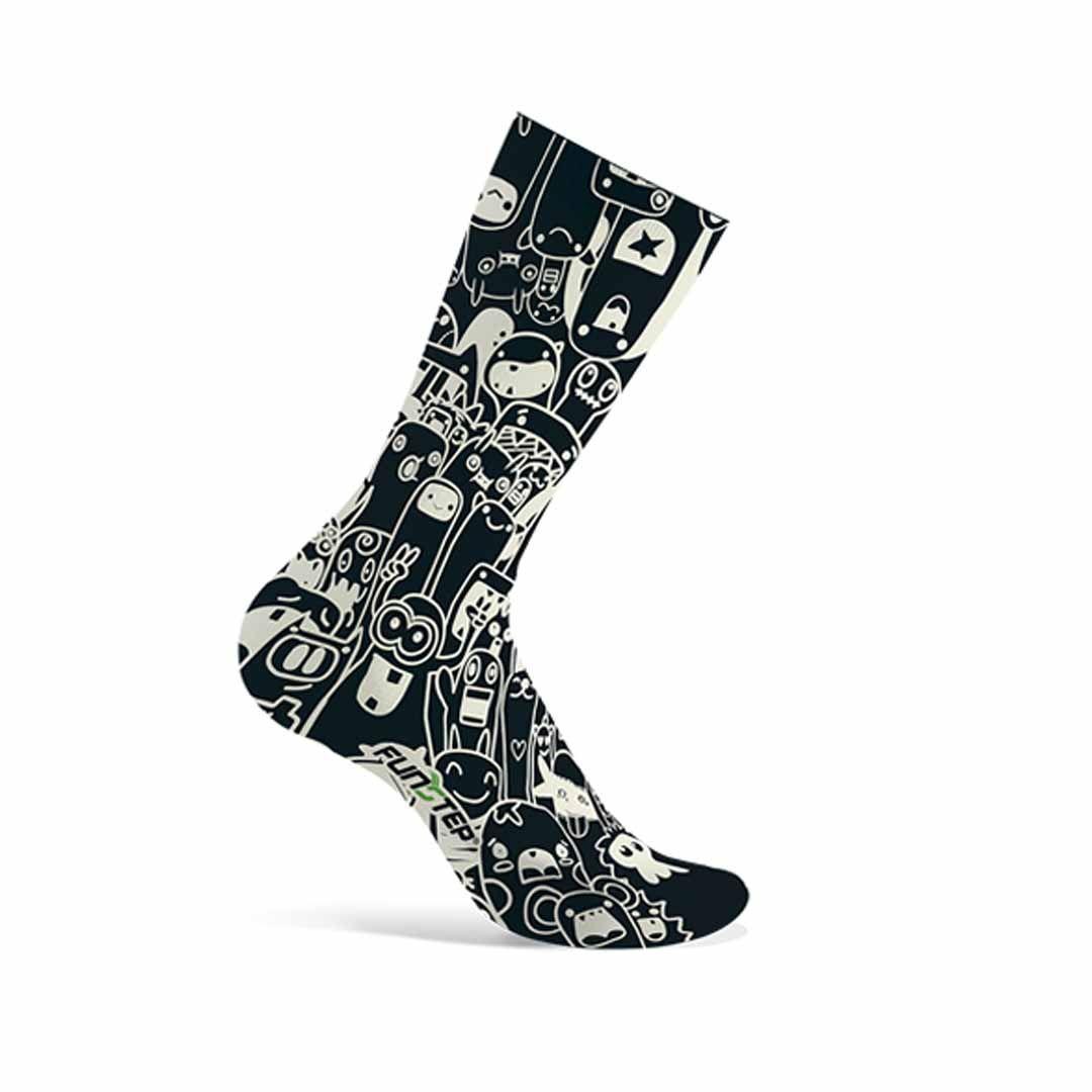 Calcetines Funstep Divertidos Negro/blanco Xl ( 44-47)-2
