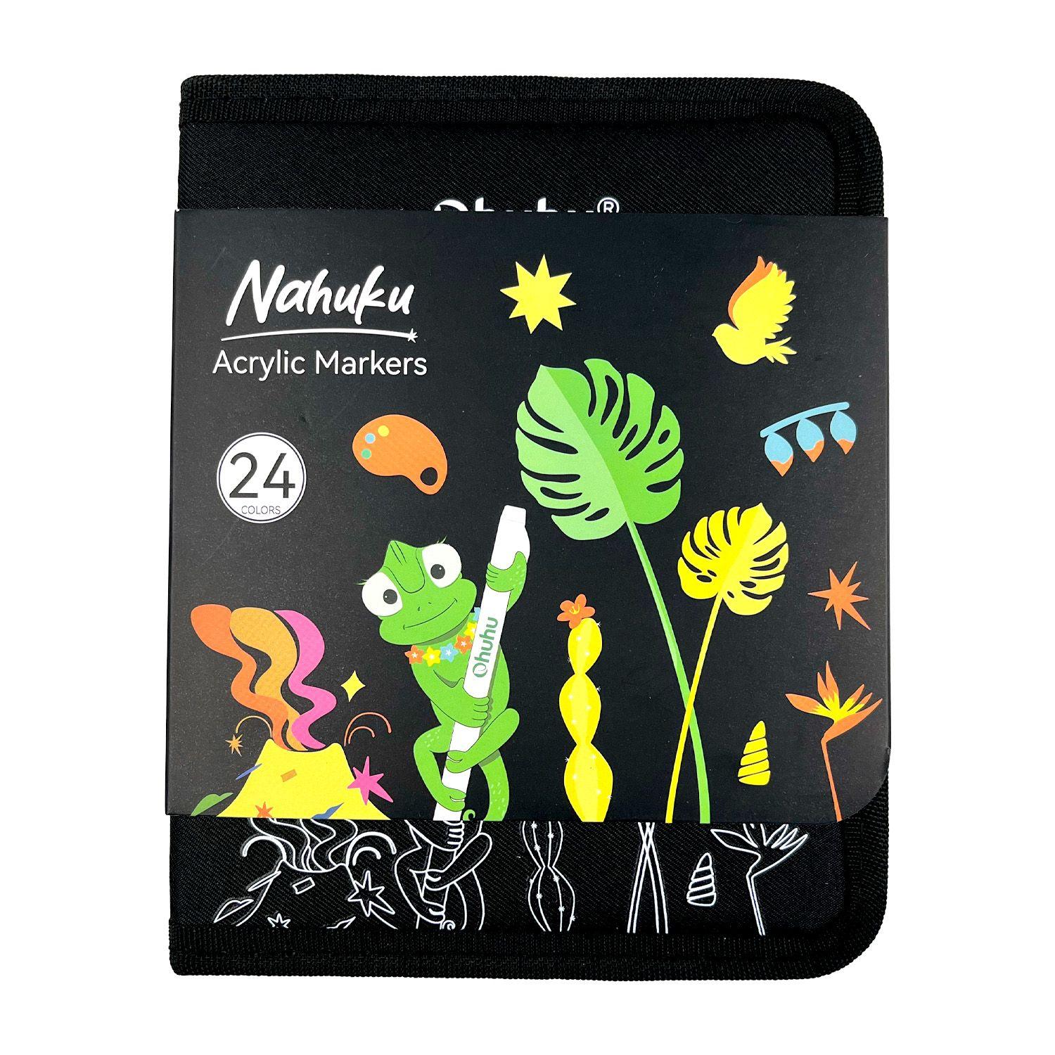 Ohuhu 24 Marcadores Acrílicos punta pincel-2