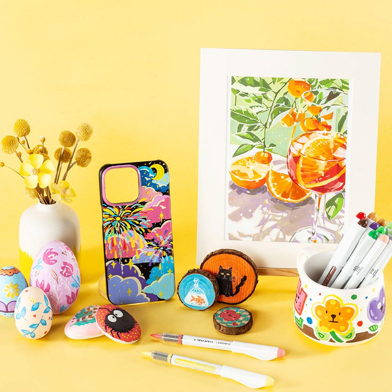 Ohuhu 24 Marcadores Acrílicos punta pincel-6