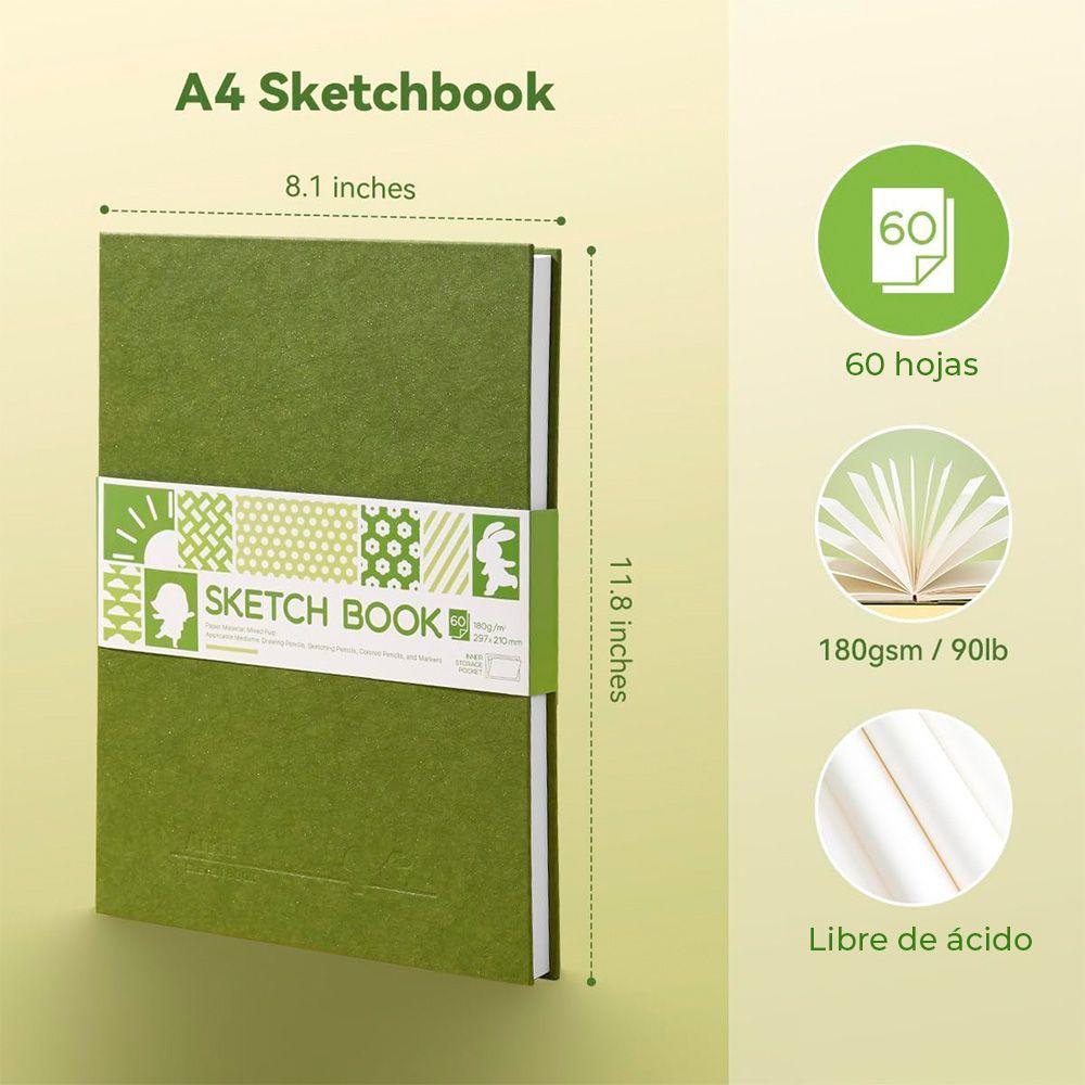 Arrtx Cuaderno de Bocetos de 60 Hojas 180g Tamaño A4-3