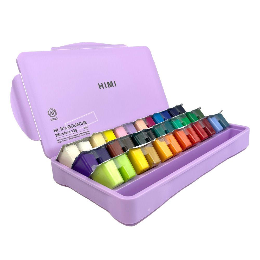 HIMI SET GOUACHE 36 COLORES / 12GR ESTUCHE MORADO-0