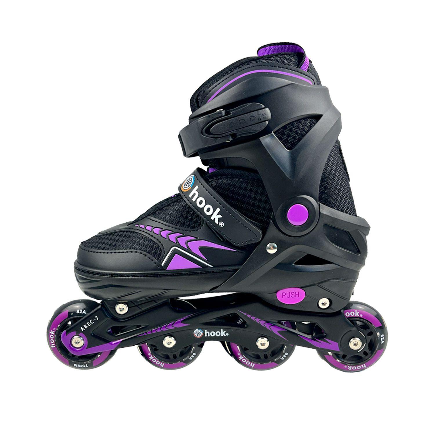 Patines en Linea Extensibles Hook Fitness Morado M (34-37)-2