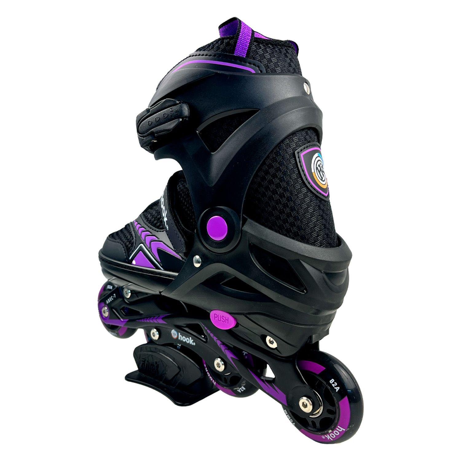 Patines en Linea Extensibles Hook Fitness Morado M (34-37)-3