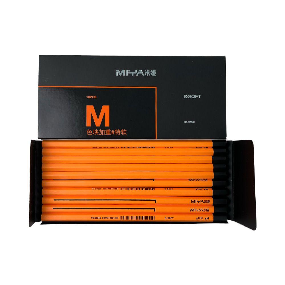 LÁPIZ DE CARBÓN MIYA M SERIES 10 UNDS, S-SOFT-2