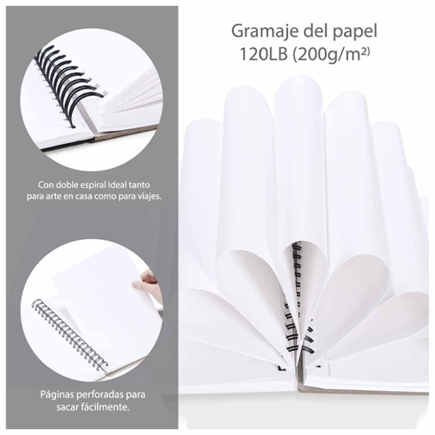 Ohuhu Block MixMedia Técnicas Secas&Húmedas 22*21cm 62h 200g-3