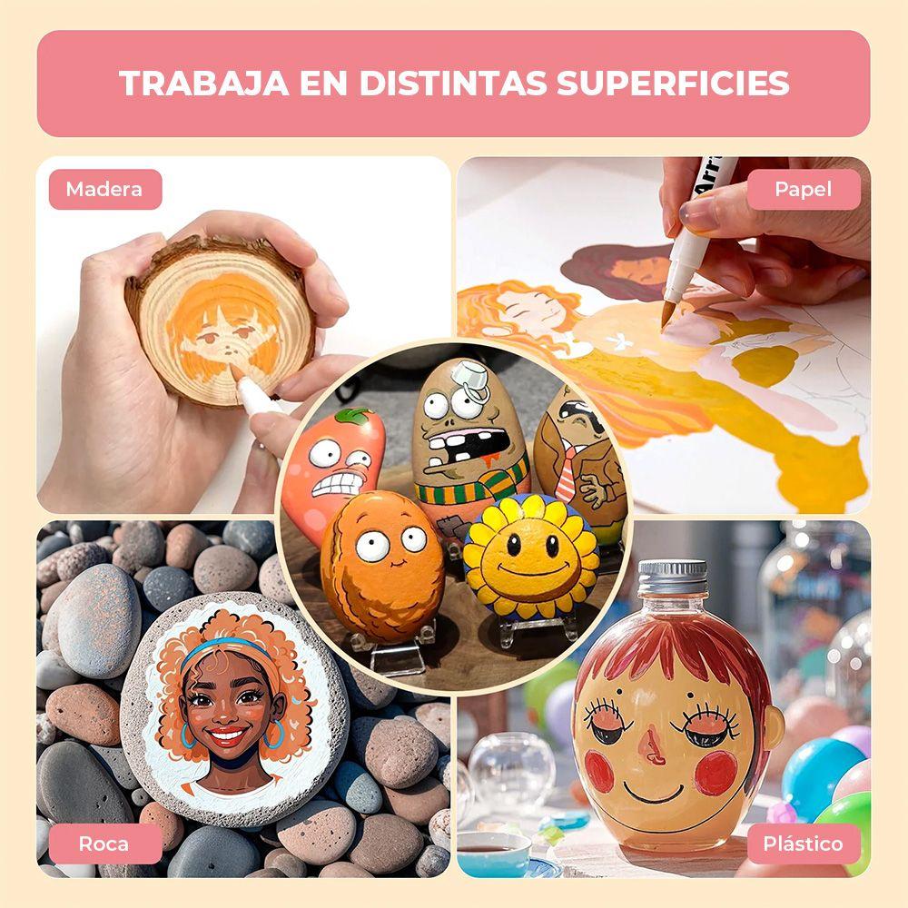 Arrtx Marcadores Acrílicos 30 colores Piel punta pincel 30C-8