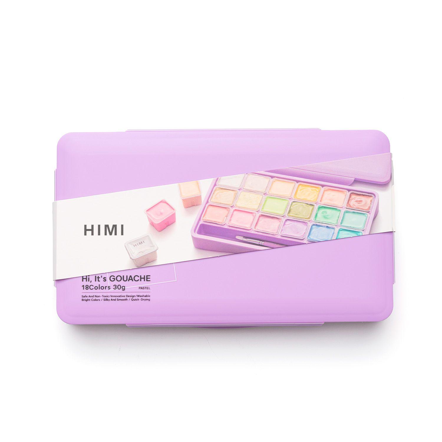 Himi Set Gouache 18 Colores Pastel 12g + 3 pinceles Morado-0