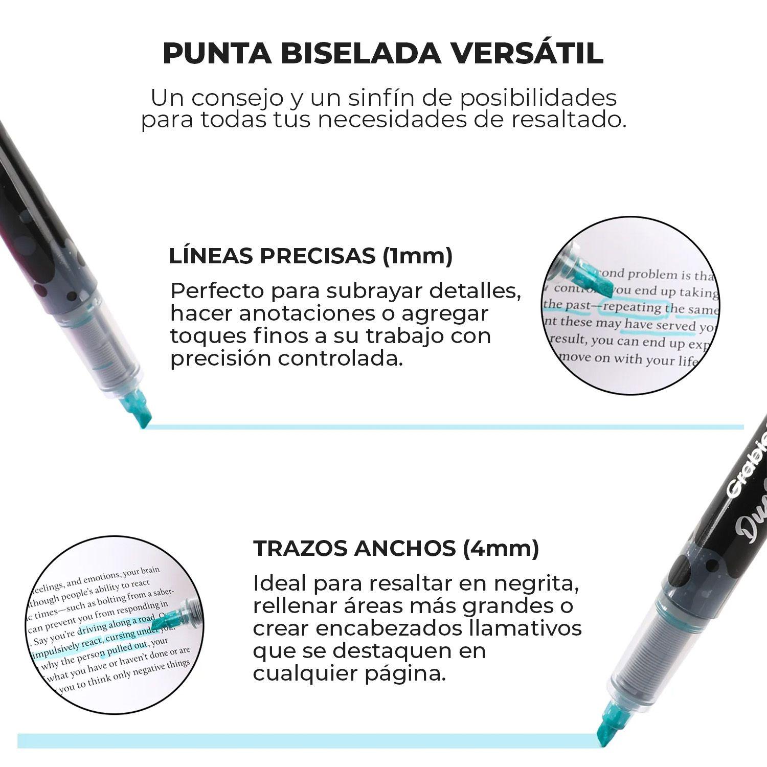 Grabie Set de 10 Destacadores Duomark 2 en 1, 20 colores-4