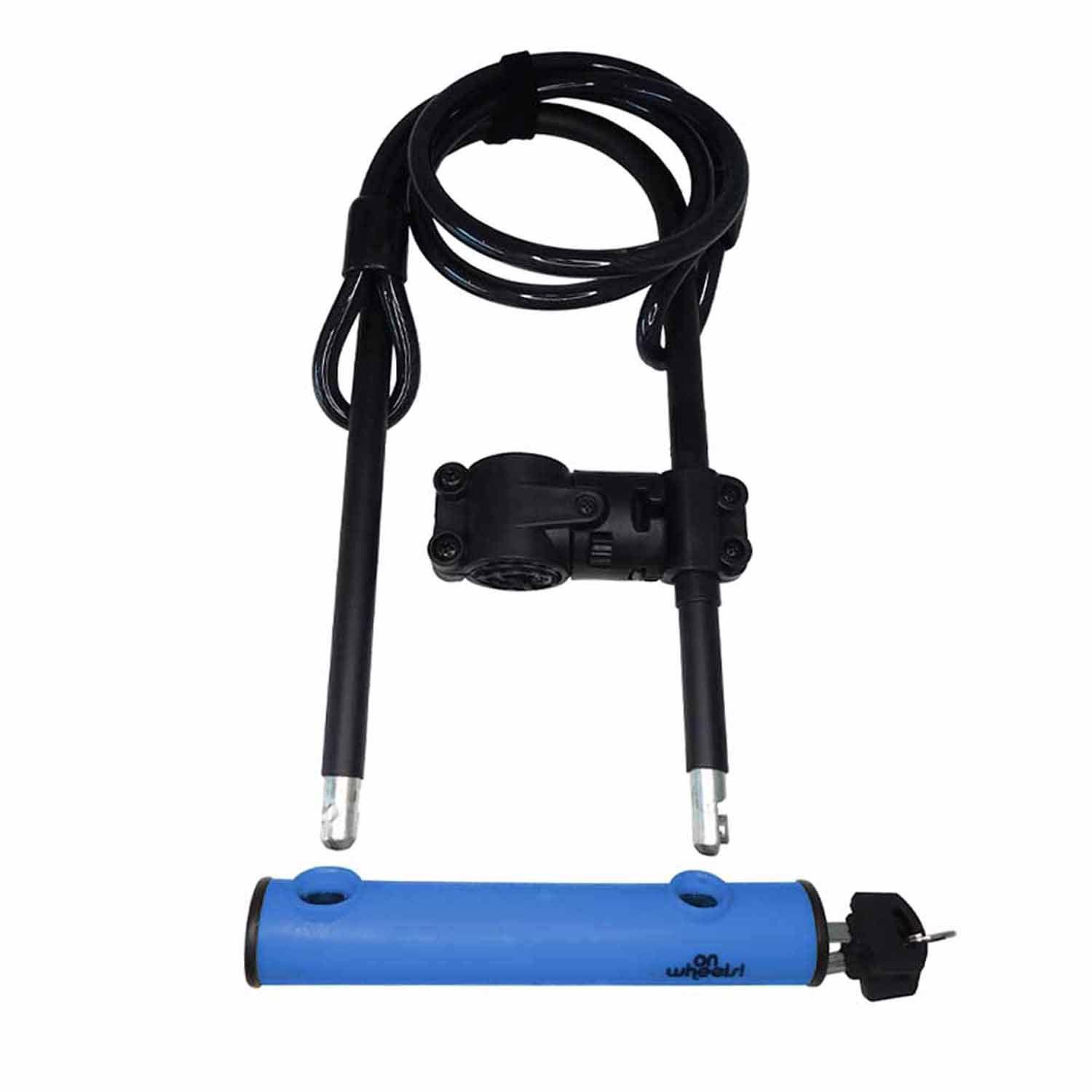 Candado U-lock Onwheels Largo Con Piola Y Soporte - Azul-3