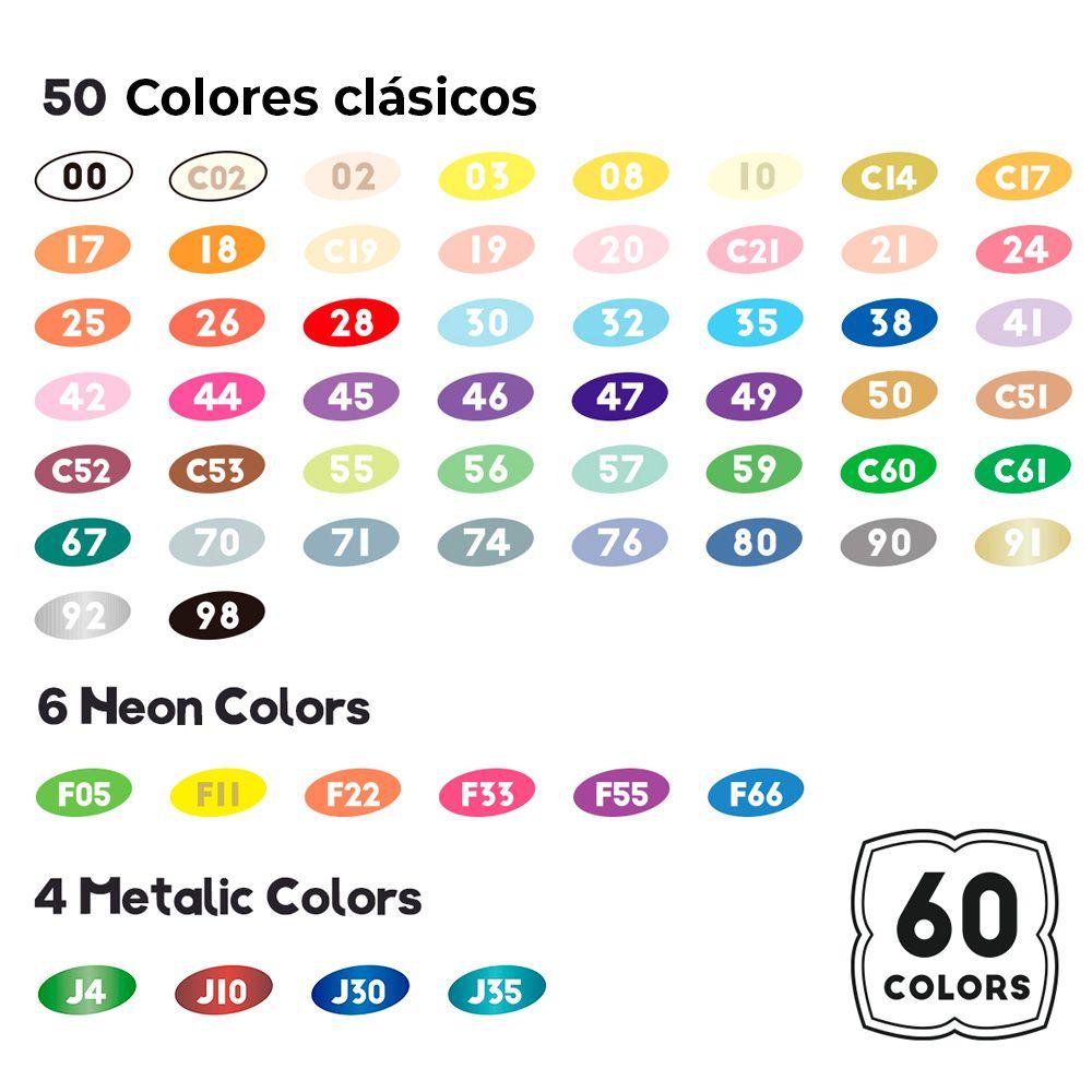 ARRTX Marcadores Acrílicos de 60 Colores 60A-2