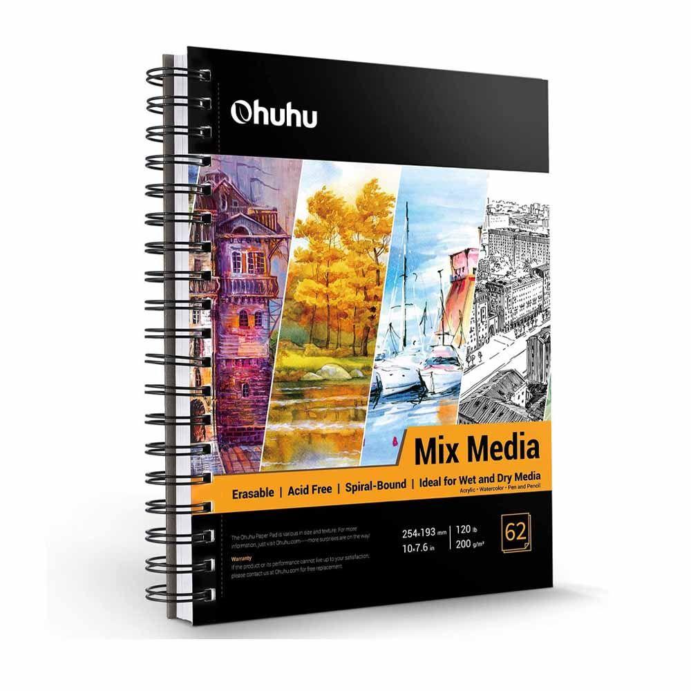 Block Ohuhu Mix Media Pad, Para Técnicas Secas Y Húmedas.-0