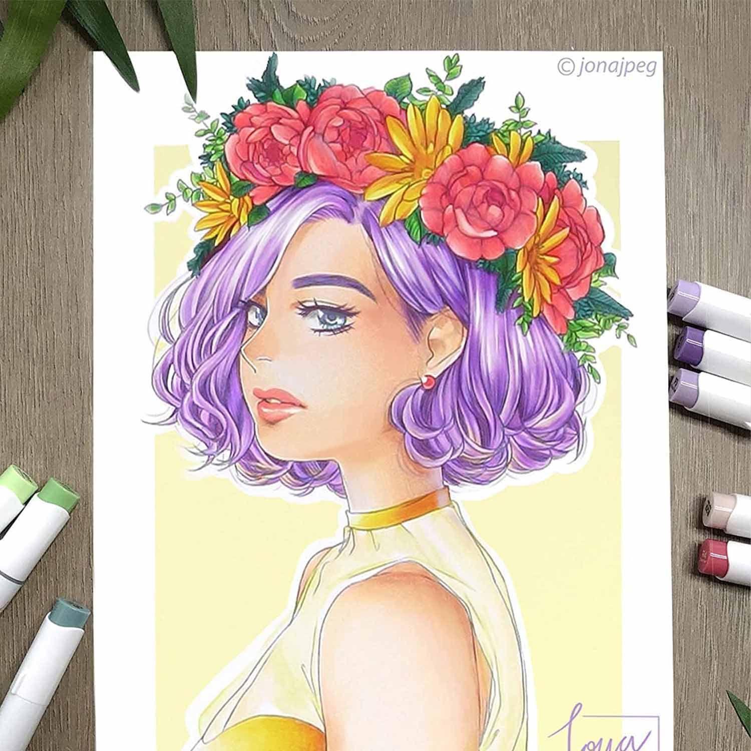 Ohuhu 48 Marcadores de Alcohol Tonos Medios Pincel & Fina-6