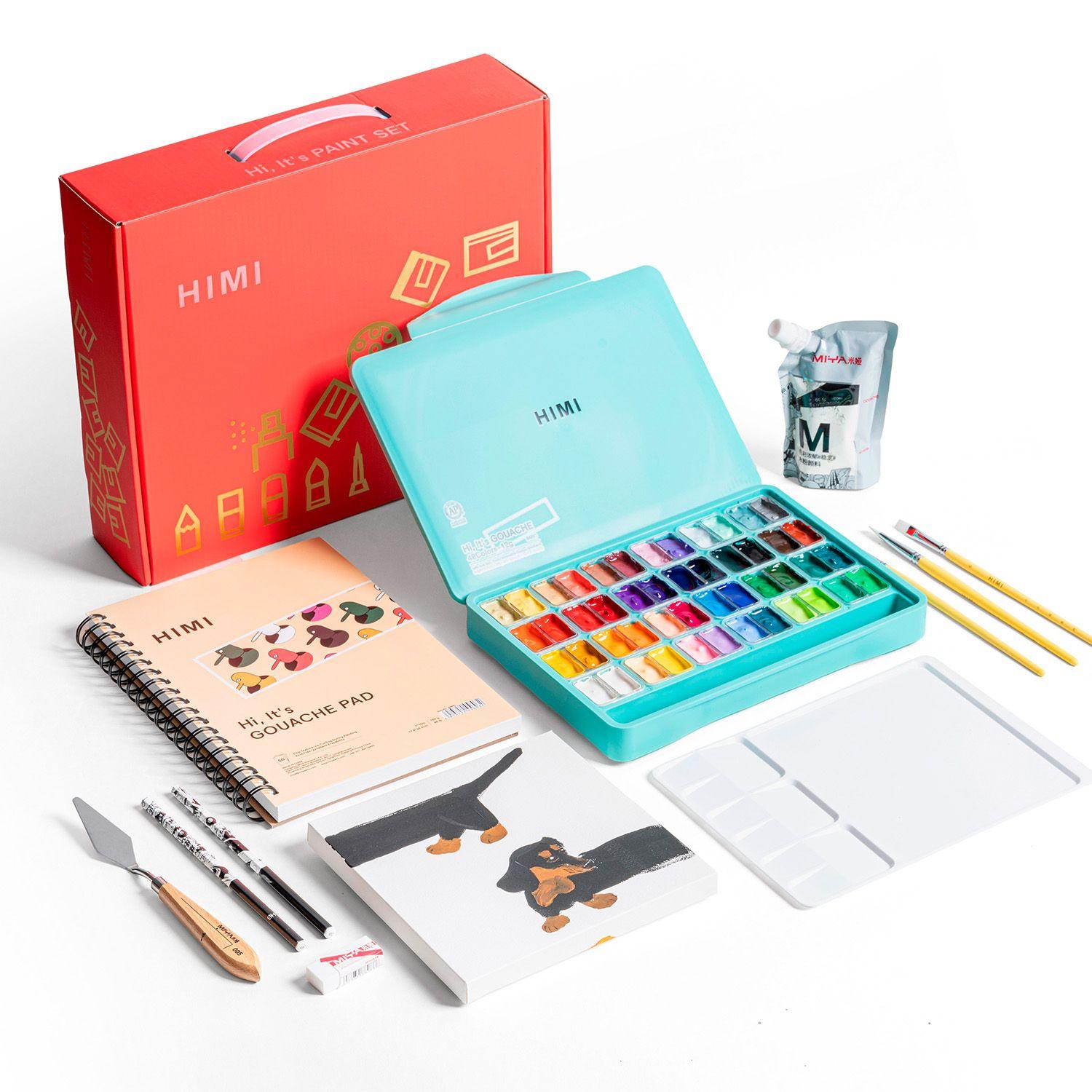 HIMI Kit Portátil Gouache 48 colores 12g + 12 accesorios-0
