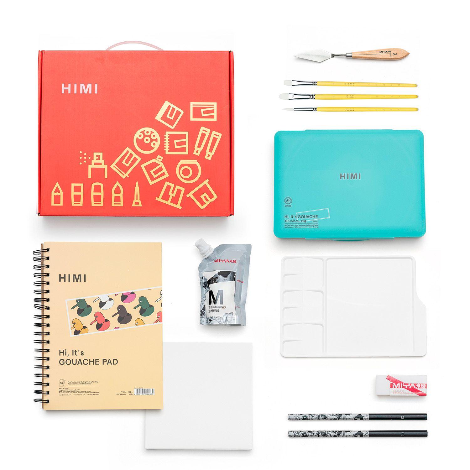 HIMI Kit Portátil Gouache 48 colores 12g + 12 accesorios-1