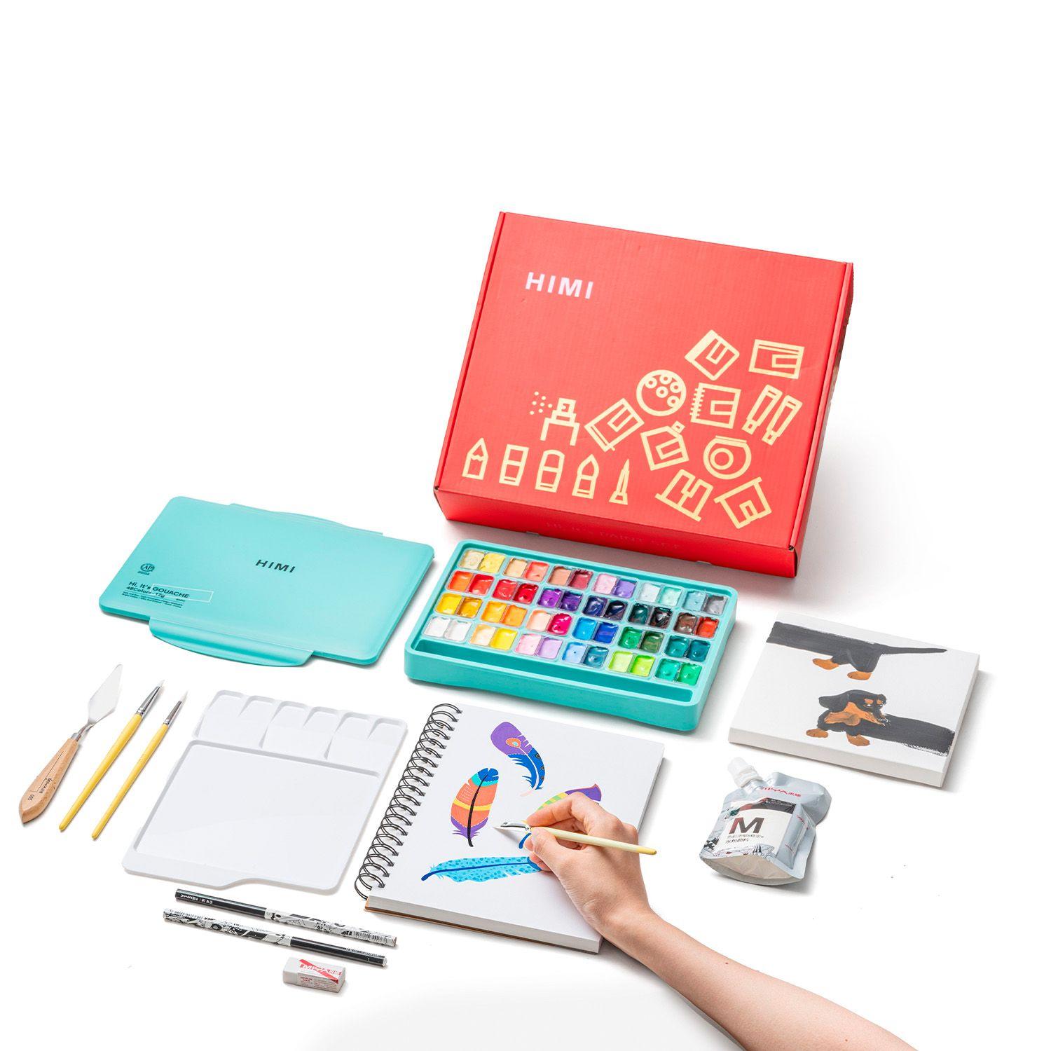 HIMI Kit Portátil Gouache 48 colores 12g + 12 accesorios-2
