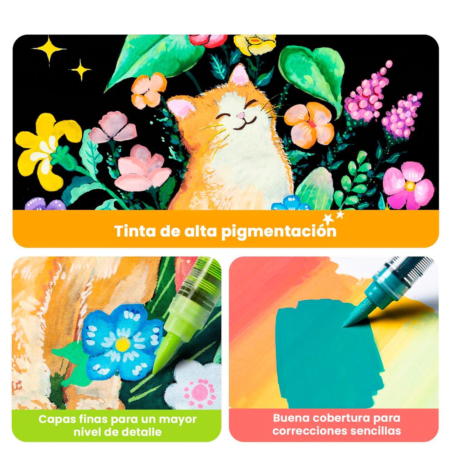 Ohuhu 48 Marcadores Acrílicos Kahuku Direct ink Punta Pincel-6