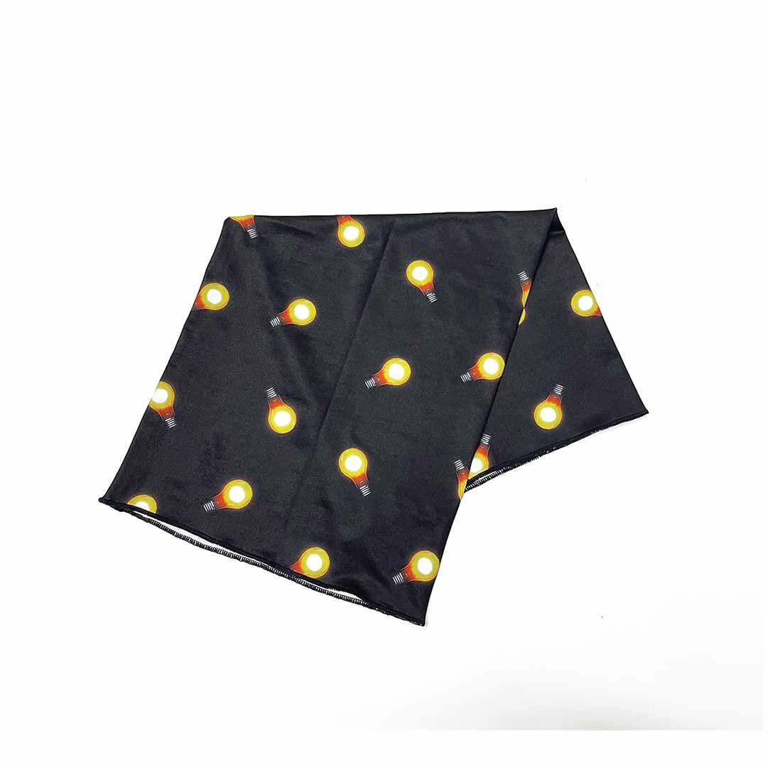 Bandana Multifuncional Tubular Negra Diseño Ampolletas-0