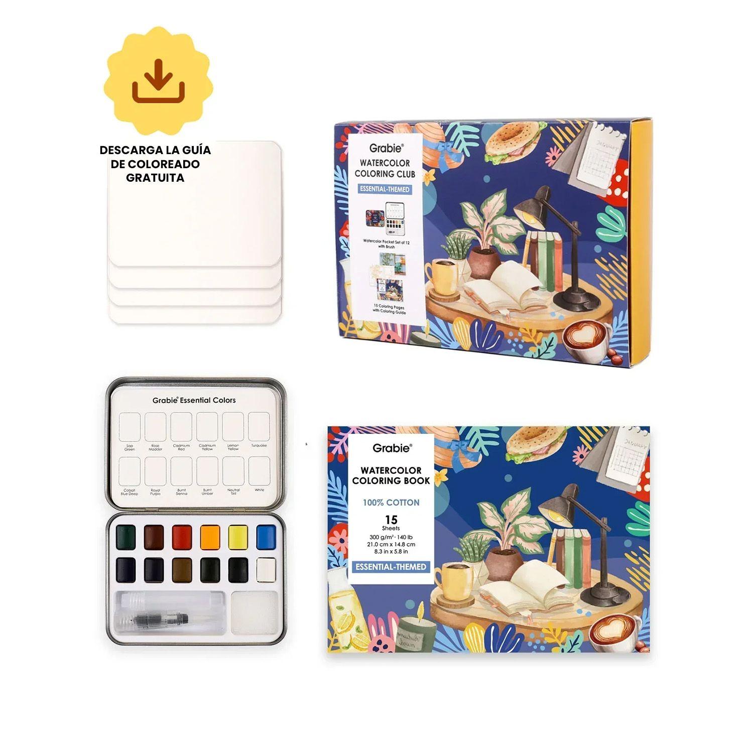 Grabie Club Box: Kit de Acuarela + Libro Colores Esenciales-0