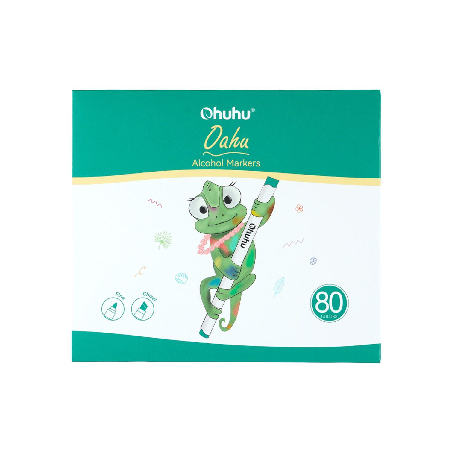 Ohuhu 80 Marcadores Alcohol + 1 Blender Oahu Fina & Biselada-2