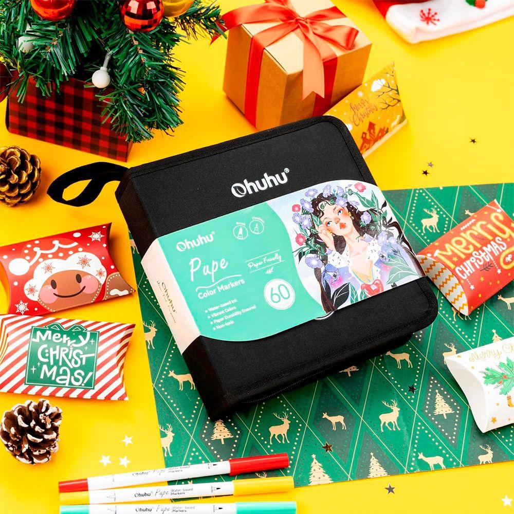 Ohuhu 60 Marcadores Agua Pupe PaperFriendly Pincel Tiralinea-5