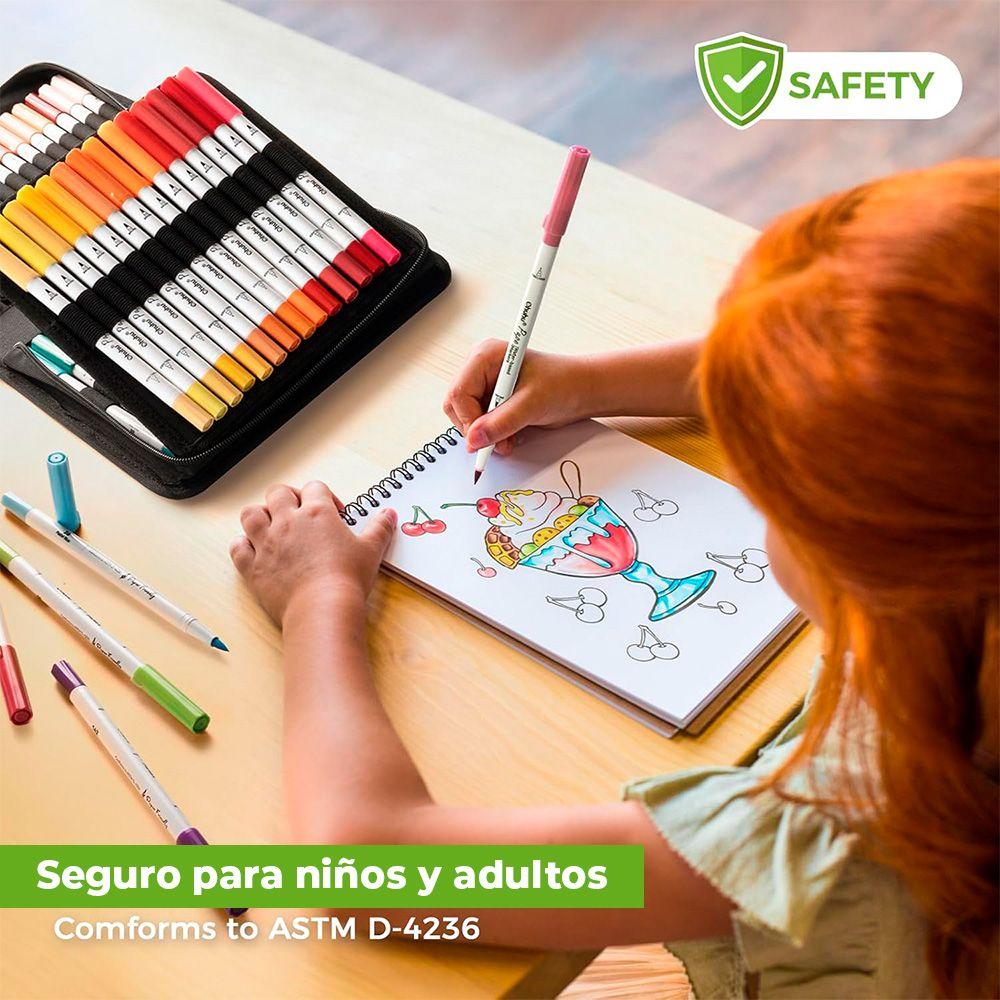 Ohuhu 60 Marcadores Agua Pupe PaperFriendly Pincel Tiralinea-7