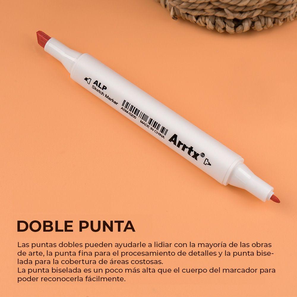 ARRTX 40 MARCADORES DE ALCOHOL DOBLE PUNTA  COLORES PASTEL-3