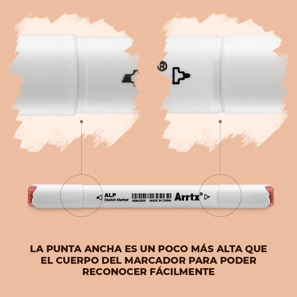 ARRTX 40 MARCADORES DE ALCOHOL DOBLE PUNTA  COLORES PASTEL-4