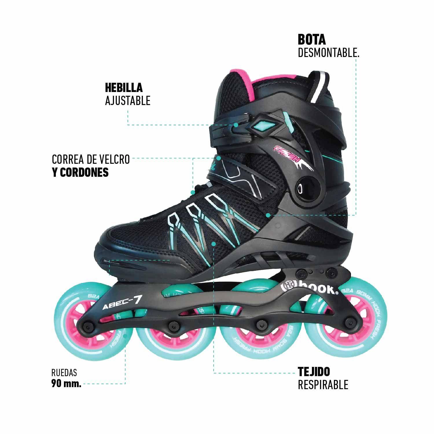 Patines Hook Fresh Rosado Azul-6