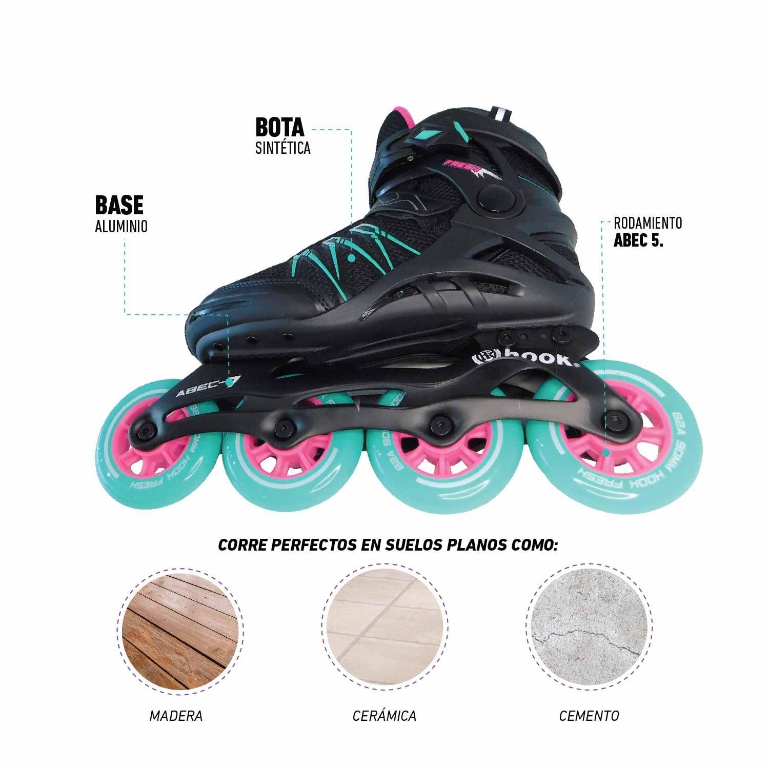 Patines Hook Fresh Rosado Azul-7
