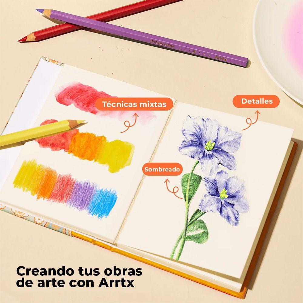 Arrtx Juego de 72 Lápices Acuarelables Incluye 1 Pincel-4