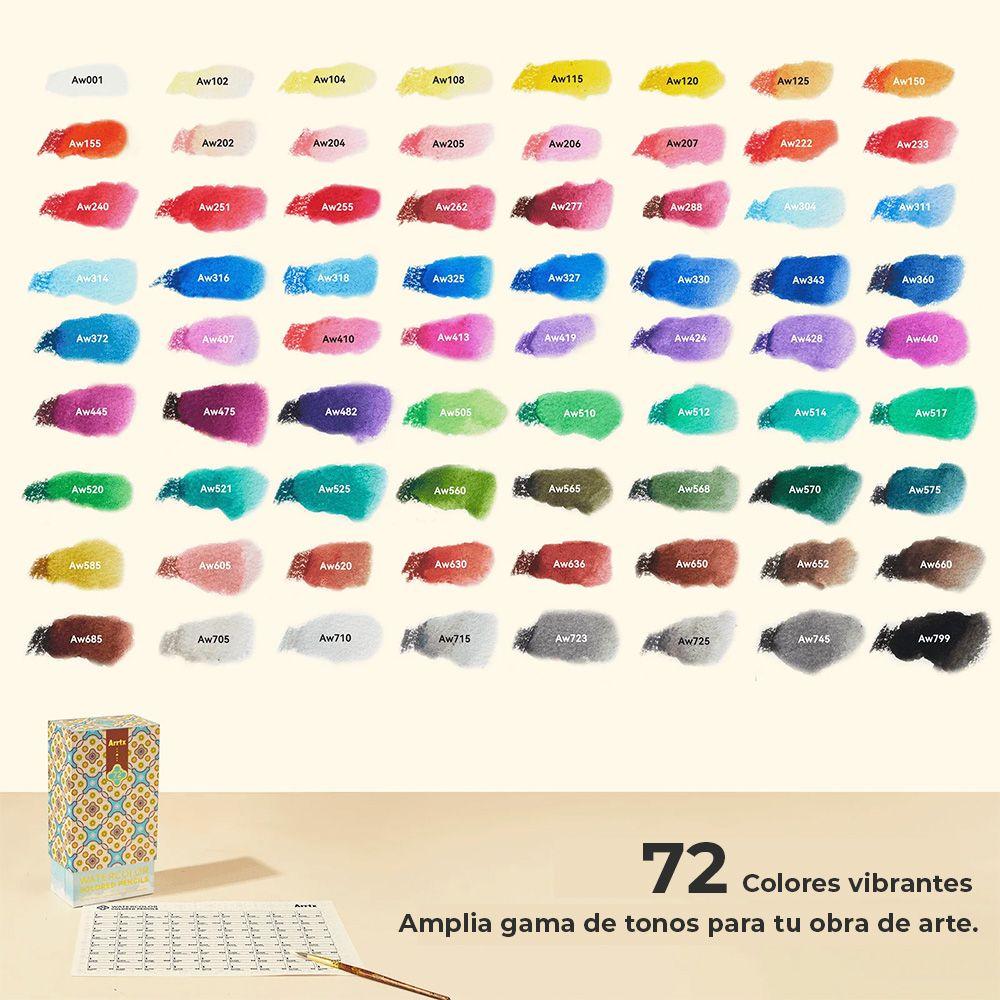 Arrtx Juego de 72 Lápices Acuarelables Incluye 1 Pincel-5
