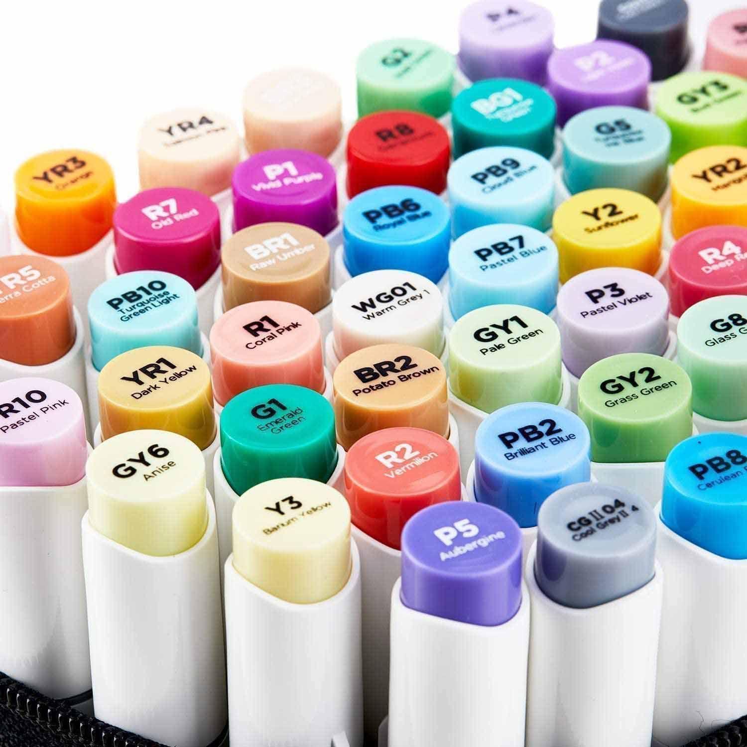 Ohuhu 72 Marcadores Alcohol Basicos +Blender Pincel & Fina-3