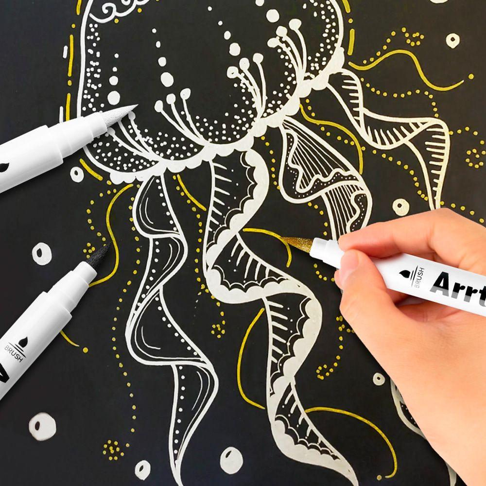 ARRTX 10 MARCADORES DE PINTURA ACRÍLICA PUNTA DE PINCEL-3