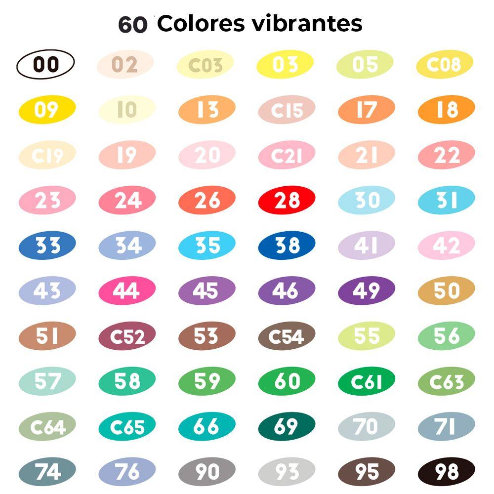 ARRTX MARCADORES DE ACRÍLICO 60 COLORES PUNTA PINCEL-2
