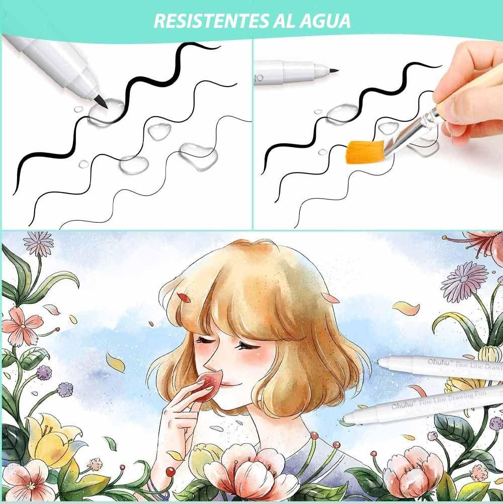 Ohuhu 8 Marcador Tiralíneas Para Dibujo.-3