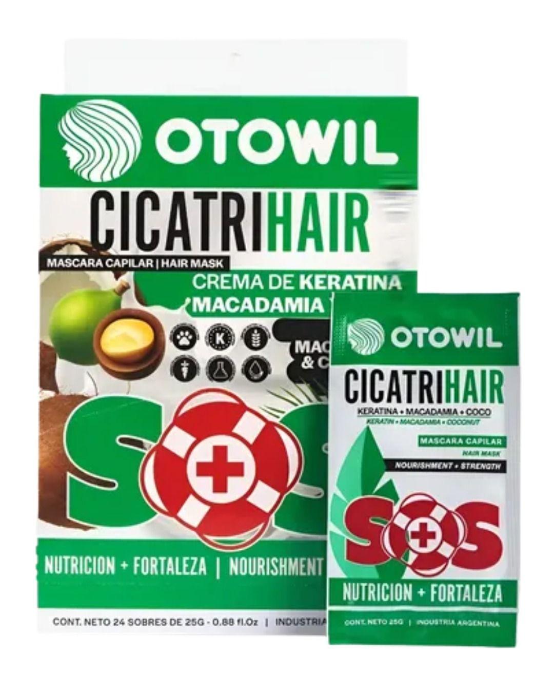 MASCARA CAPILAR OTOWIL CICATRIHAIR SOS VERDE 25g CAJA 24u-2