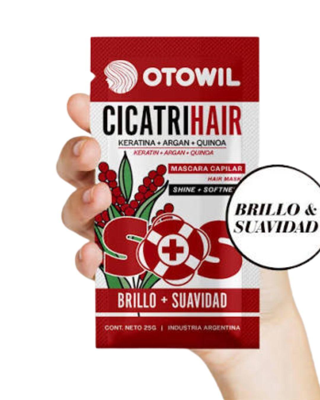MASCARA CAPILAR CICATRIHAIR OTOWIL SOS ROJO 25gr CAJA 24u-2